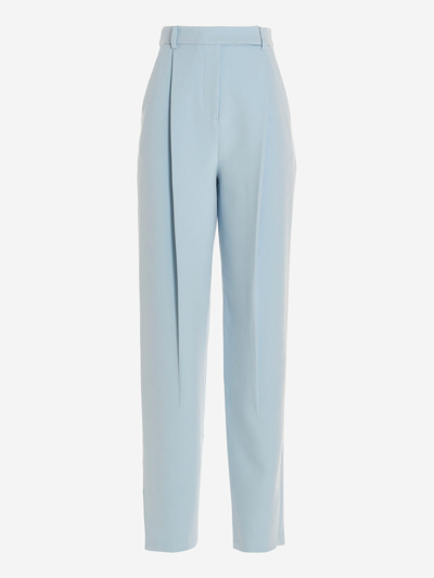Self-portrait Pants With Front Pleats In Blue