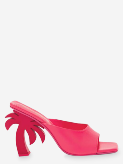 Palm Angels Womens Fuchsia Leather Sandals In Pink