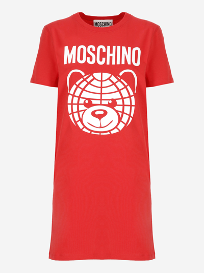 Moschino Logo Print Dress In Multicolor