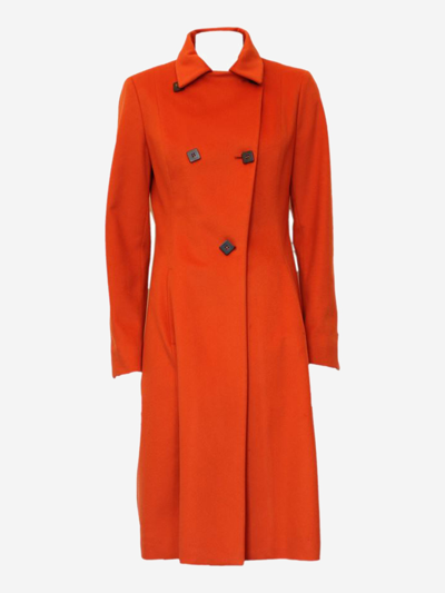 Pre-owned Loro Piana Wool Single Breasted Coat In Orange