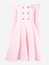 Giambattista Valli Off-shoulder Button-detail Dress In Pink