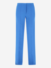 Ferragamo High-waisted Straight-leg Trousers In Blue