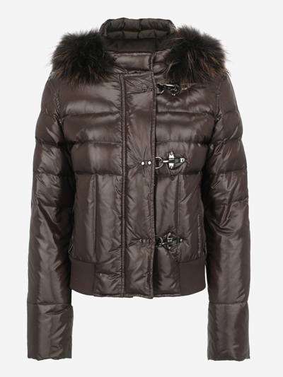 Pre-owned Fay Synthetic Fibers Down Jacket In Brown
