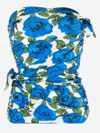 Philosophy Di Lorenzo Serafini Multicolor Flower Bloom Off-shoulder Top In Beige