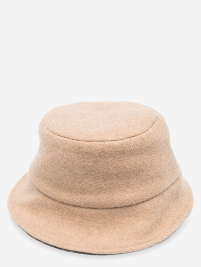 Fendi Monogram Jacquard Bucket Hat In Camel Color