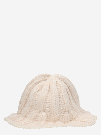 Mm6 Maison Margiela Wool Bucket Hat In White