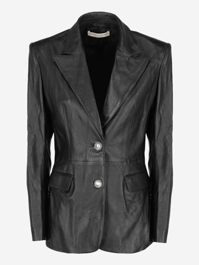 Pre-owned Alessandra Rich Leather Blazer In Black