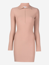 Alaïa Peach Half Zip Fastening Mini Dress In Grey