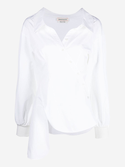 Alexander Mcqueen Wrap Style Shirt In White