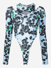 Natasha Zinko Rose-print Long-sleeved Bodysuit In Multicolor