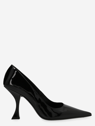 By Far 90mm Viva Creased Leather Pumps In Black