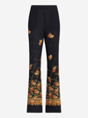 Etro Printed Crêpe De Chine Palazzo Trousers In Black