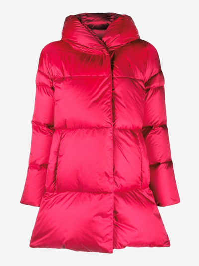 Herno Pink Globe A-shape Satin-effect Coat