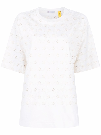 Moncler Broderie Anglaise T-shirt In White
