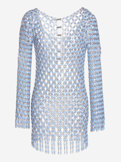 Paco Rabanne Acrylic Knit Dress In Blue