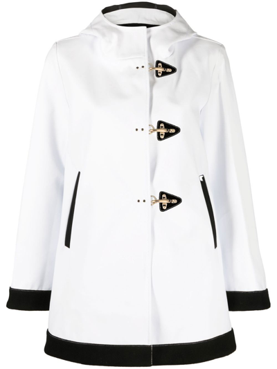 Fay Toggle-fastening Coat In White
