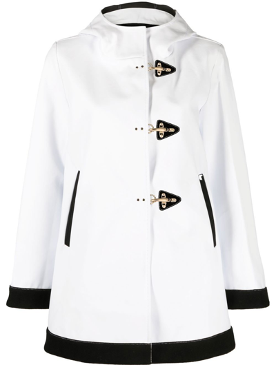 Fay White Toggle-fastening Coat