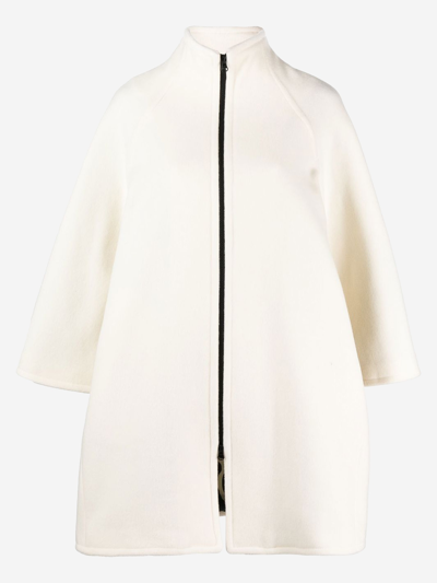 Gianluca Capannolo Zipped High-neck Felted Coat In White