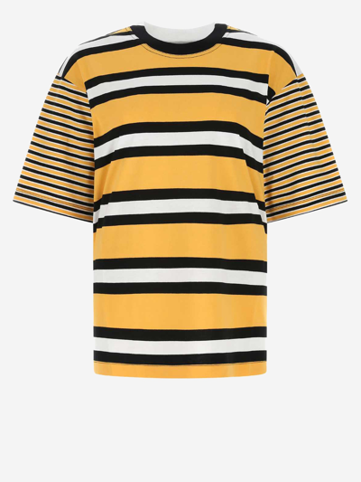 Marni Multi-stripe Panelled T-shirt In Multicolor