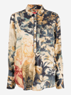 F.r.s For Restless Sleepers Pattered-jacquard Half-button Shirt In Blue