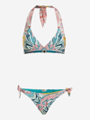 Etro Triangle Cup Side Tie Fastened Bikini Set In Multicolor