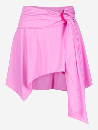 Attico Ring-detailed Asymmetric Skirt In Purple