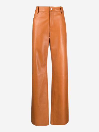 Drome High-waist Lambskin Trousers In Brown