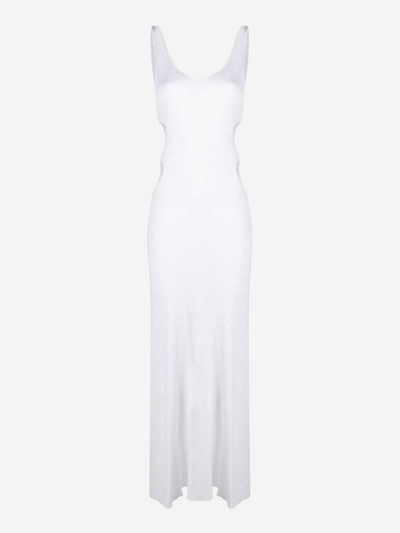 Chloé Cutout Crinkled Silk-blend Maxi Dress In White