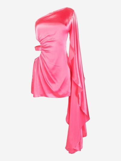 revolve hot pink prom dress Jovani 23322 Long Sleeveless Pleated Maxi Prom Dress