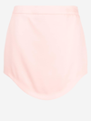 Casablanca Pink Tailoring Mini Skirt With Curved Hem