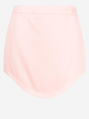 Casablanca Curved Hem Wool Miniskirt In Pink