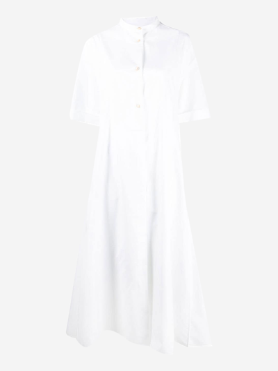 Jil Sander Cotton Shirt Dress In White