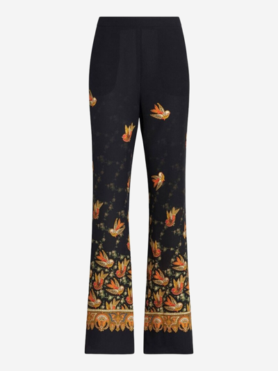 Etro Hose Mit Paisley-print In Black