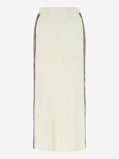Chloé Ivory Wool Skirt  White Chloe Donna Xs In Multicolor