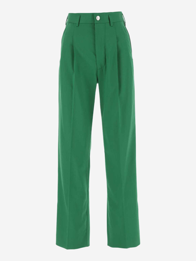 Koché Green Polyester Blend Wide-leg Trouser Green Koche Donna 40 In Multicolor