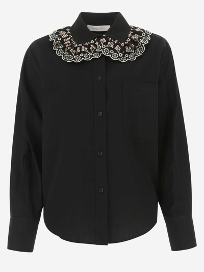 See By Chloé Black Cotton Shirt Nd See By Chloe Donna 38f