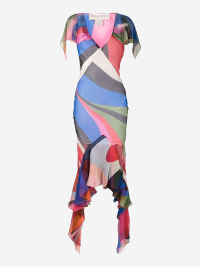 Emilio Pucci Printed Silk Dress In Multicolor