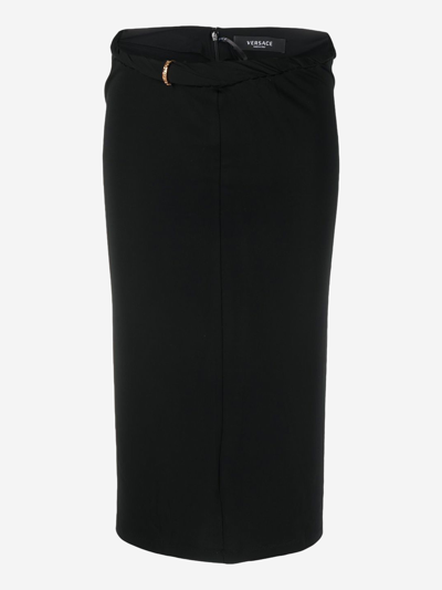 Versace Synthetic Fibers Skirt In Black