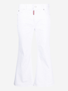 Dsquared2 White Bull Cropped Jeans In White