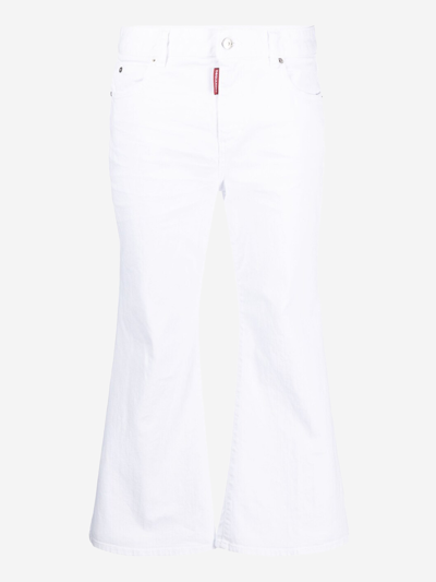 Dsquared2 White Bull Cropped Jeans