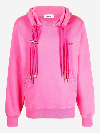 Ambush Multicord-drawstring Cotton Hoodie In Pink