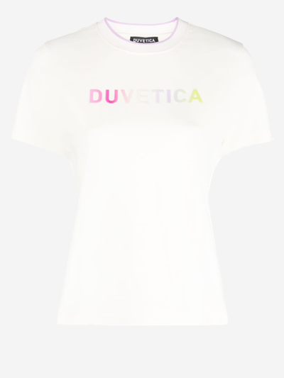 Duvetica Logo-print Cotton T-shirt In Grey