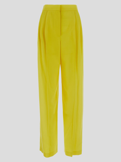 Alexander Mcqueen High-waisted Tailored Wool Trousers In Yellow