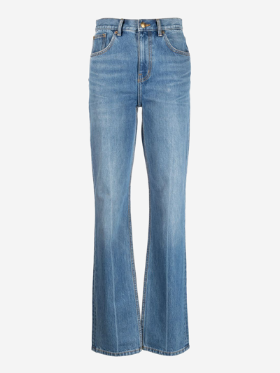 Tory Burch Mid-rise Slim Straight Jean In Blu