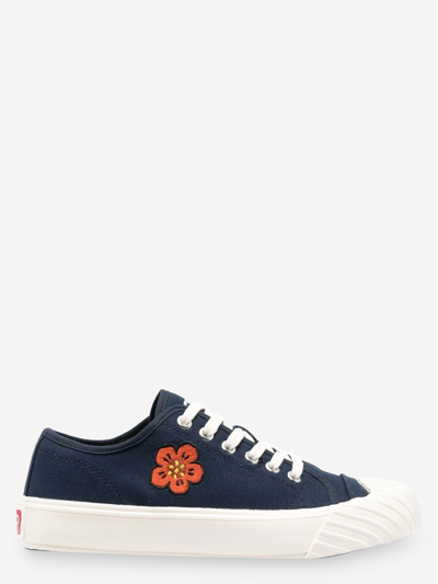 Kenzo Logo Low Top Trainers In Blue