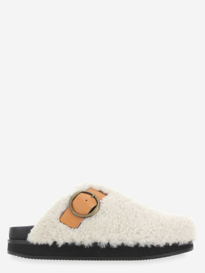 Isabel Marant Mirst Genuine Shearling Clog In Multicolor