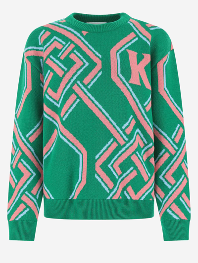Koché Embroidered Wool Blend Sweater Printed Koche Donna S In Multicolor