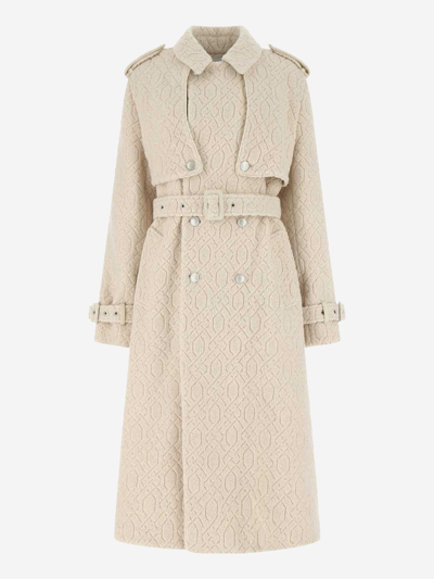 Koché Ivory Wool Blend Trench Coat Nd Koche Donna S In Multicolor