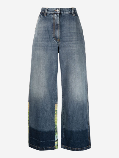 Palm Angels Sunrise Wide-leg Jeans In Blue