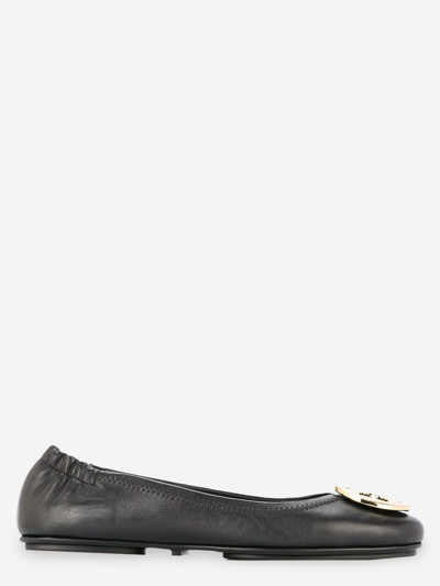 Tory Burch Ballet Flats Minnie Leather In Black